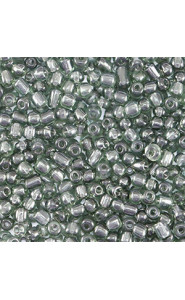 Glass seed beads 11/0 (2mm) Transparent anthracite grey
